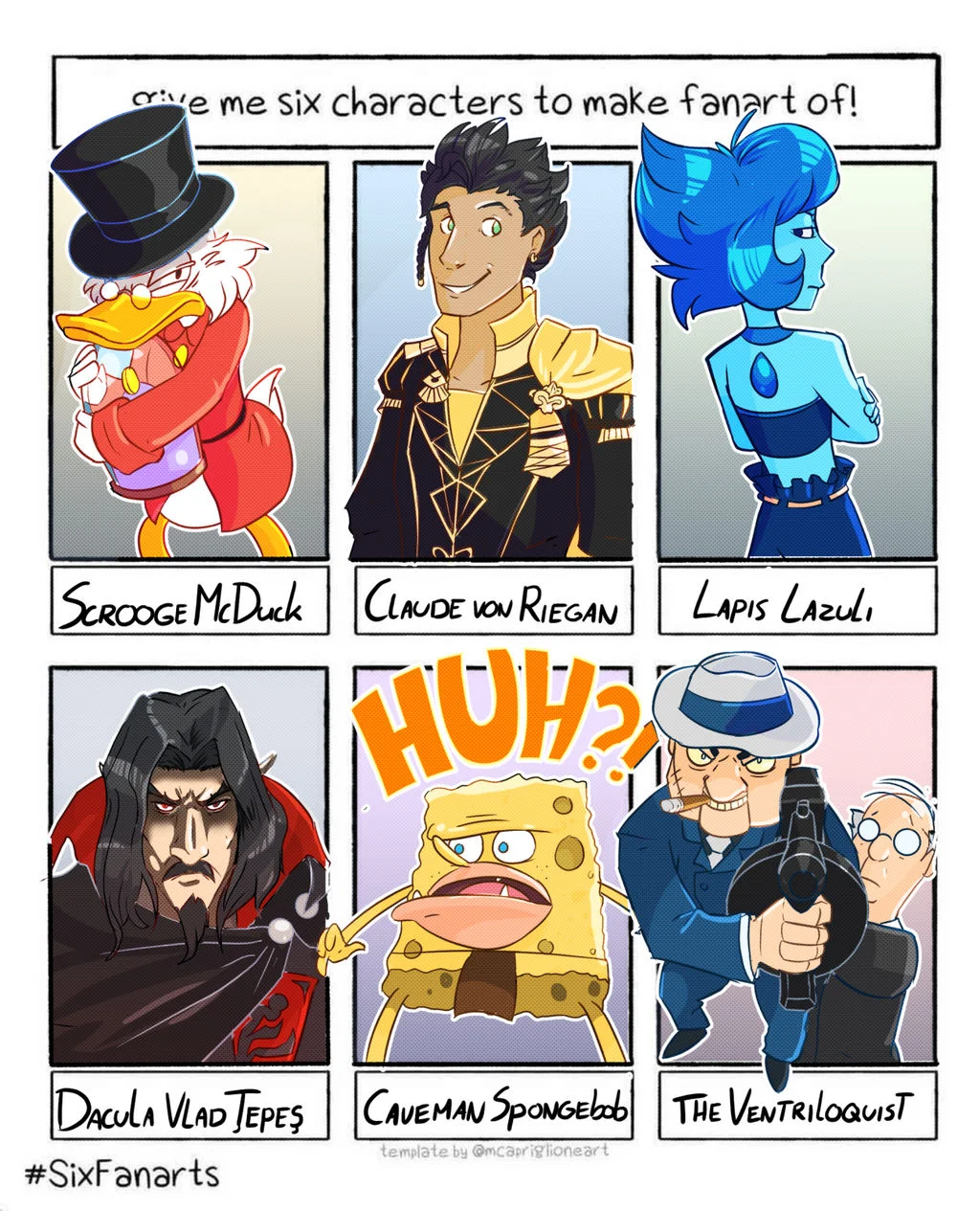 Canonical fanart retweet meme format for requesting character suggestions.