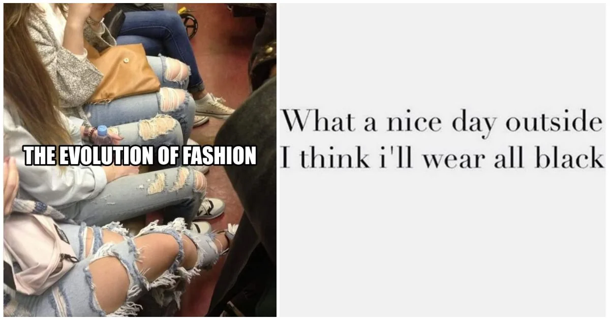 Visual satire highlighting excess and disposability of fast fashion culture.
