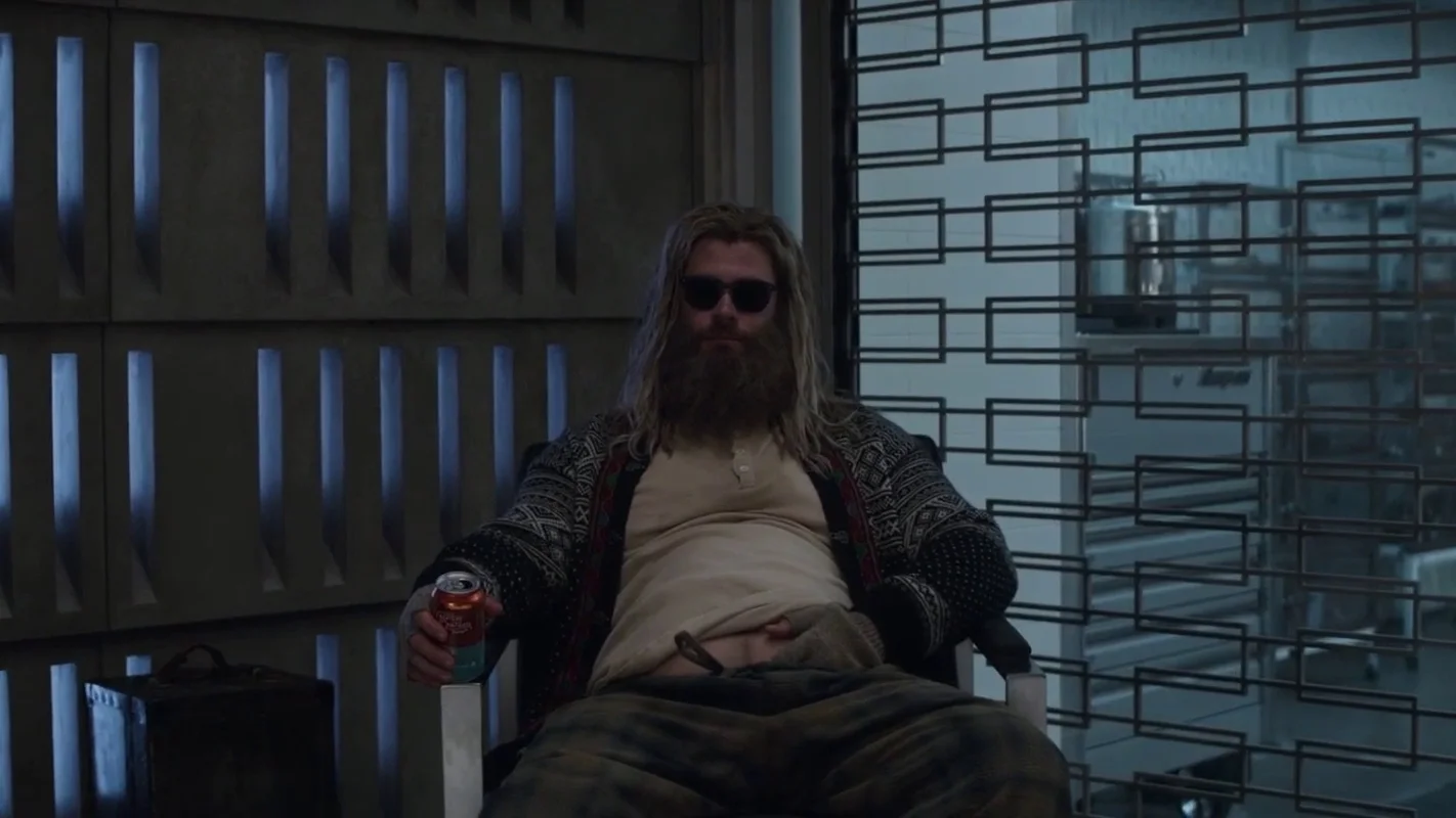 The iconic Fat Thor reveal from Avengers: Endgame (2019) that launched the meme.
