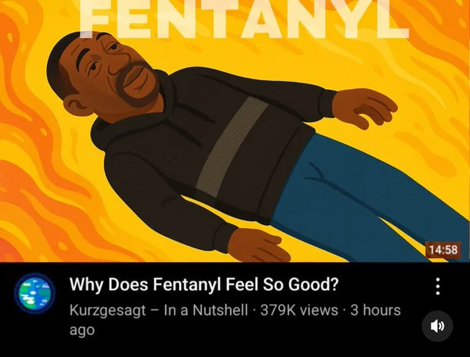 Framed version of the character paired with Kurzgesagt video thumbnail.