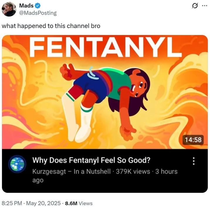 The iconic animated character from the viral Kurzgesagt video meme.
