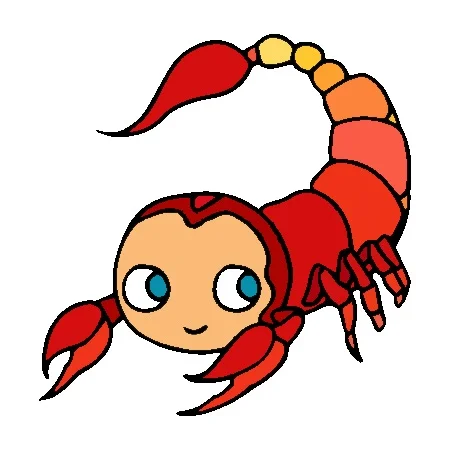 The original Fefe illustration, a red scorpion character created as a proposed 4chan meme alongside Pepe the Frog.
