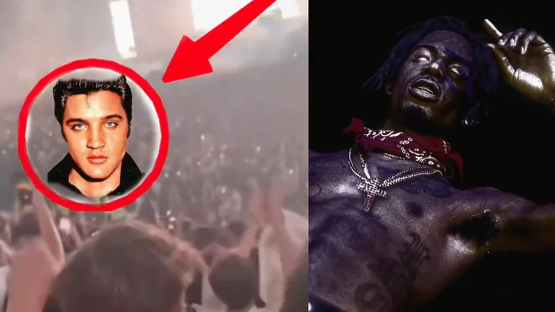 Meme comparing viral singing to Elvis Presley's vocal style.