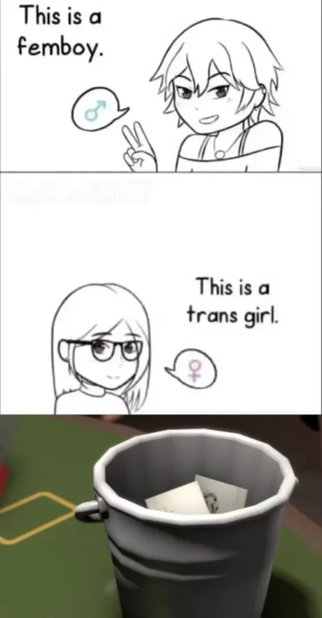Comic meme comparing different gender and presentation identities with humorous punchline