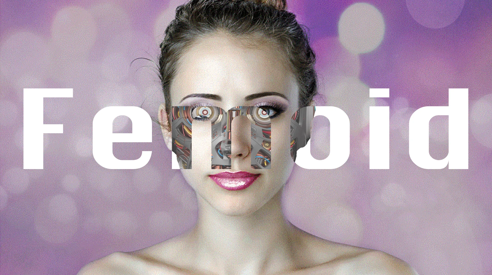 Header image for the 'Femoid' meme, blending a woman's portrait with robotic imagery to reflect the slang's dehumanizing framing.