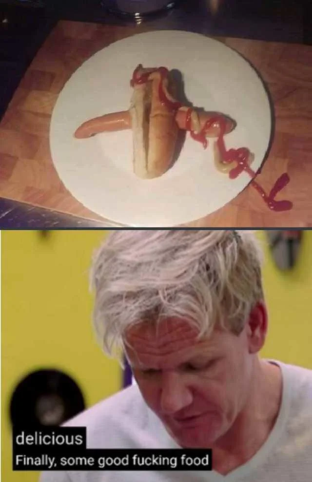Exemplifies meme format pairing food failures with enthusiastic approval.