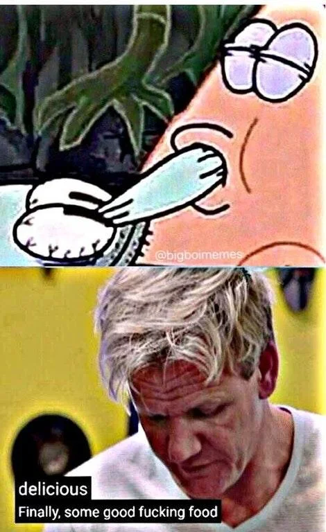 Shows meme's versatility pairing various images with iconic response.