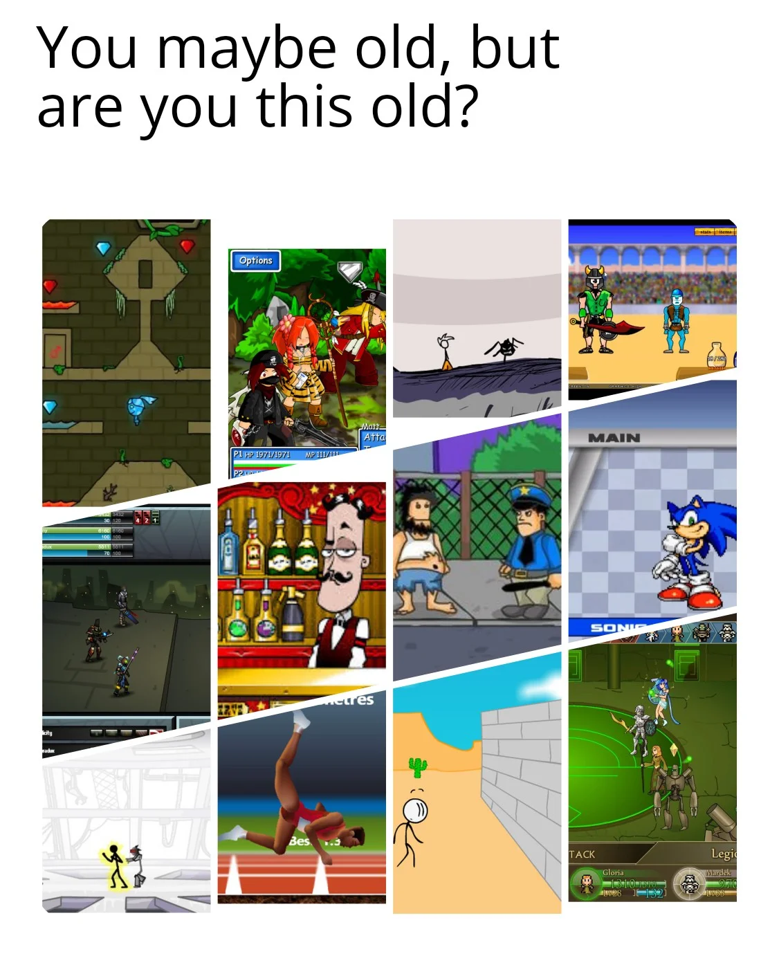 Meme asking if viewers old enough to remember Flash game era.