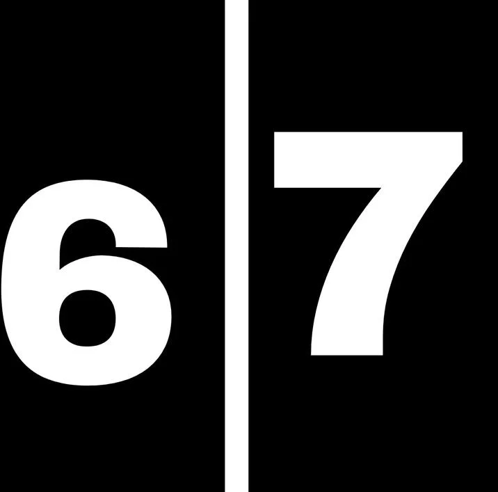 The numbers 6 and 7 used as an abstract representation of the meme format.