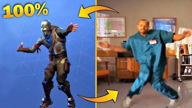 Direct comparison of game character and real-life recreation.
