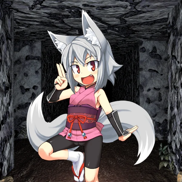A kemonomimi-style fox girl (kitsune) illustration, a popular archetype in anime and manga inspired by fox folklore.