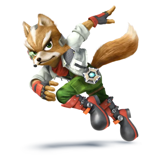 Fox McCloud, the anthropomorphic fox protagonist of Nintendo's Star Fox series and a recurring Super Smash Bros. fighter.