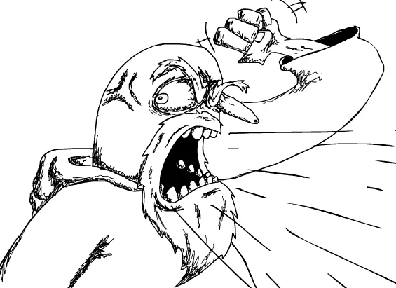A stylized parody illustration of the Dragonborn from Skyrim unleashing the iconic 'Fus Ro Dah' shout, capturing the meme's explosive energy.