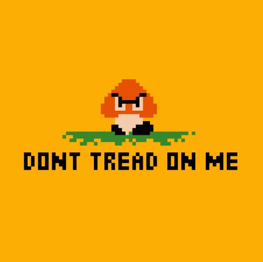 8-bit arcade aesthetic Gadsden Flag.