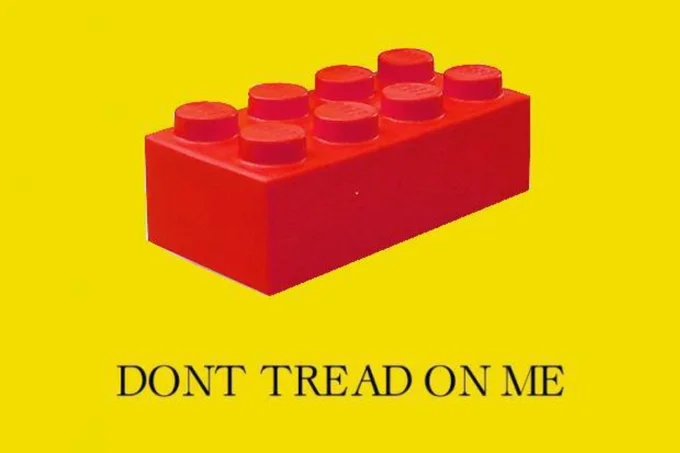 LEGO brick parody of Gadsden Flag.