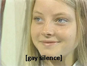 Serene smile Gay Silence reaction.