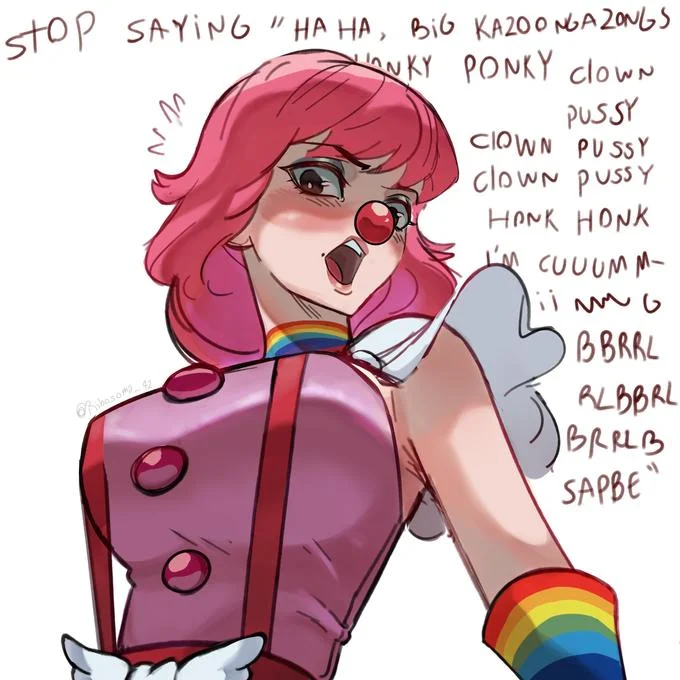 Flustered Geiru with parodied comments.