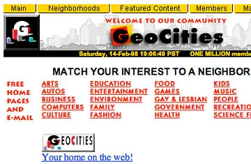The classic GeoCities logo from the early internet era