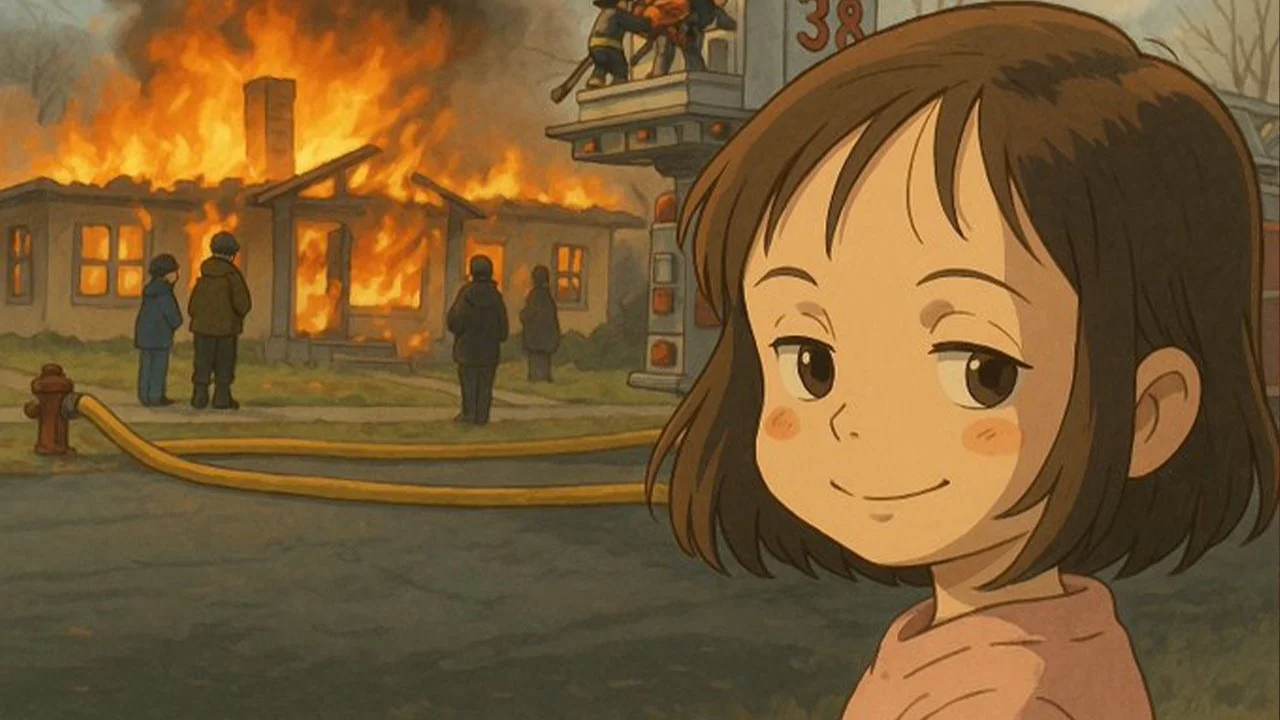 Ghibli watercolor aesthetic character.