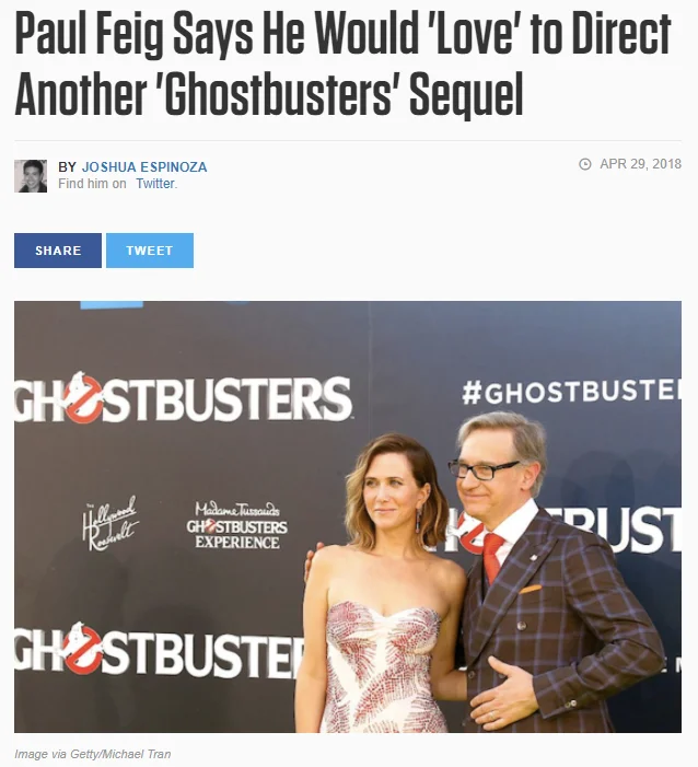 Community reaction content shared during the Ghostbusters 2016 reboot backlash.