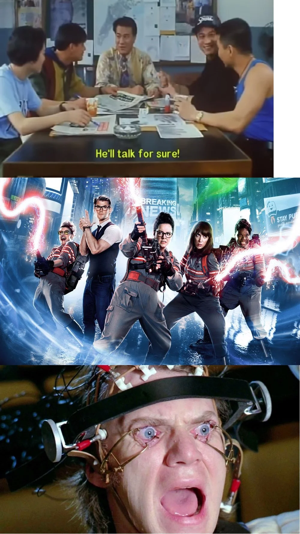 Reaction image circulated online in relation to the Ghostbusters 2016 reboot controversy.