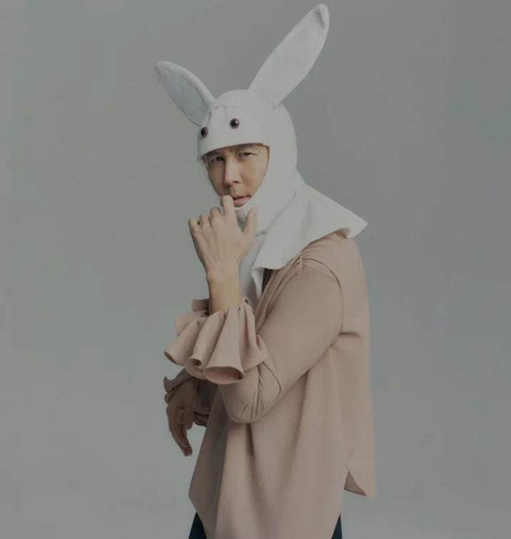 Full-body Gi-hun bunny pose.
