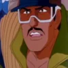 GI Joe character extreme closeup.
