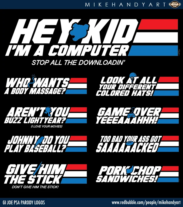 A crossover image applying the classic 'Who wants a body massage?' G.I. Joe PSA parody line to the live-action film.