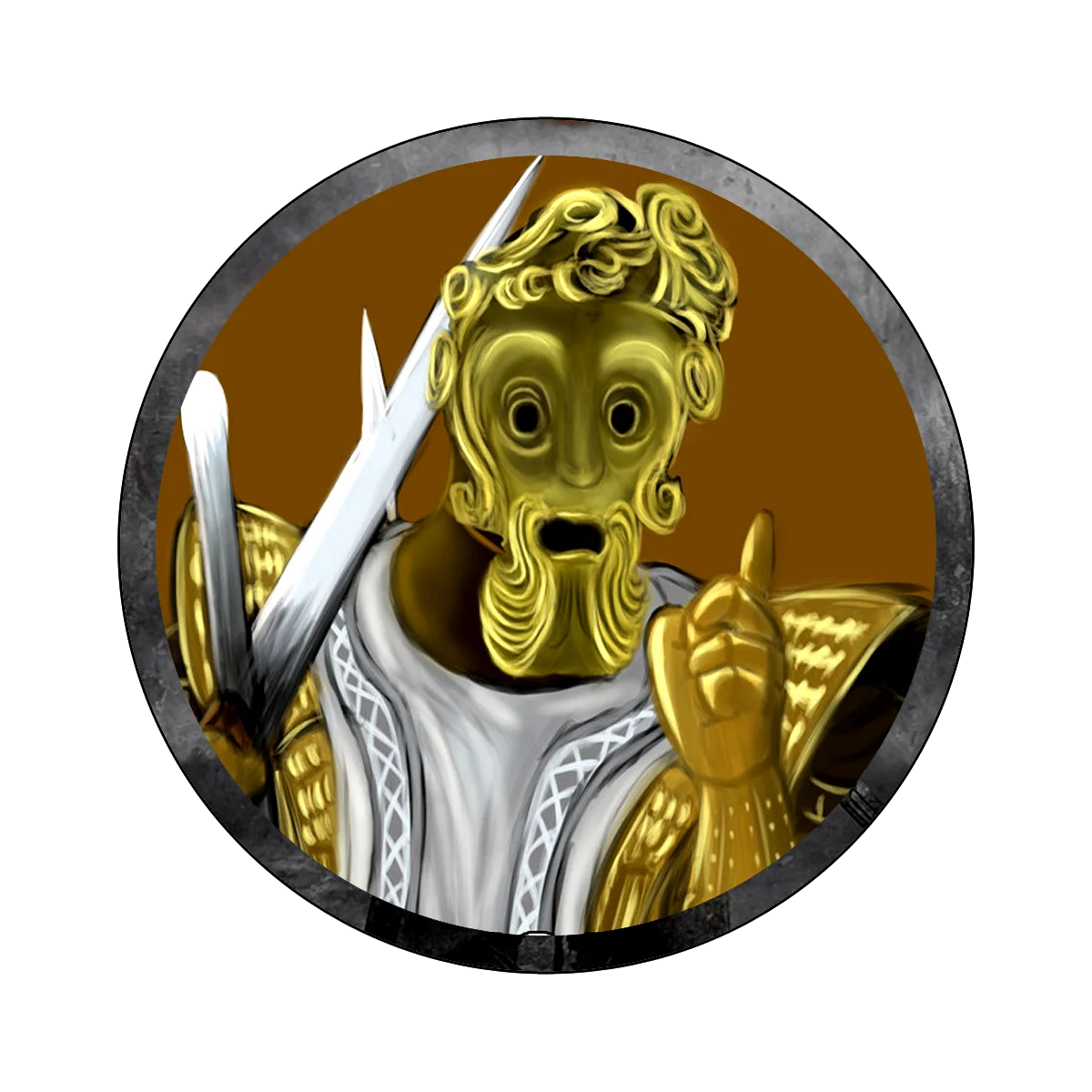 The iconic Giantdad avatar, representing the meme build from Dark Souls known for its bulky Havel's armor, Mask of the Father, and oversized Zweihander.