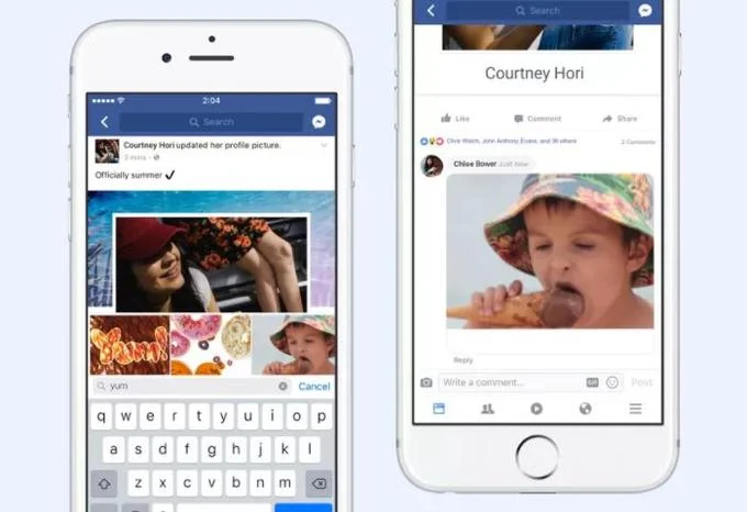 Facebook's native GIF integration reflects how animated GIFs became a core part of social media conversation.