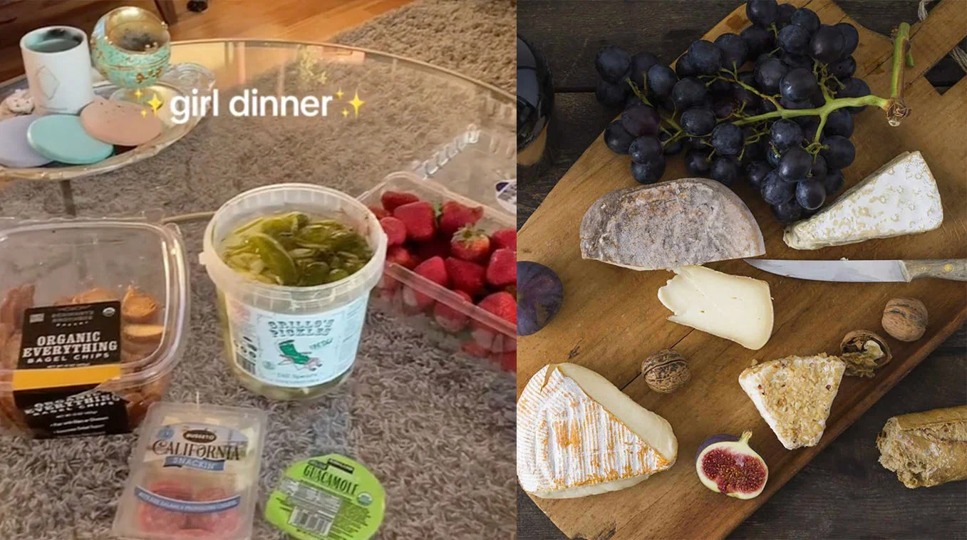 Charcuterie Girl Dinner spreads.