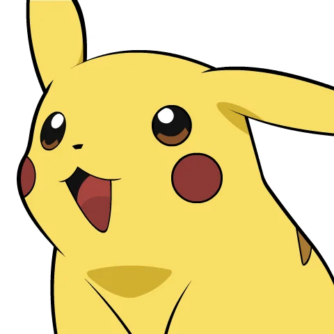The original blank Pikachu template that participants edit to give the character a new face.
