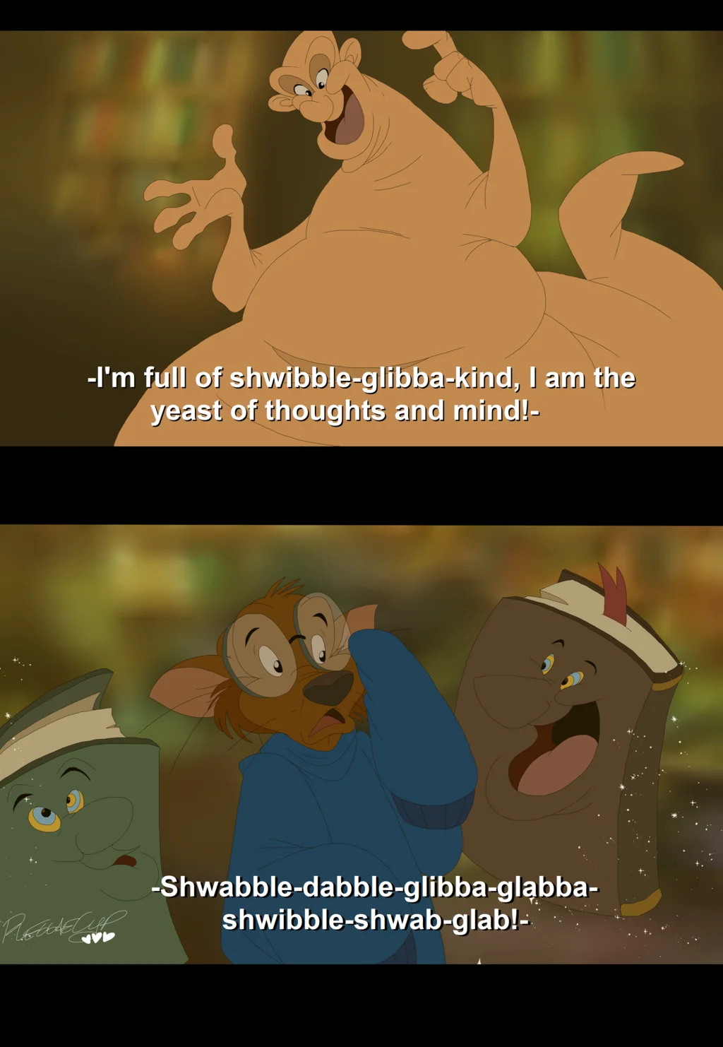 Globglogabgalab reimagined in Disney's Beauty and the Beast animation style