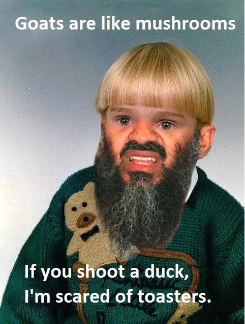 Canonical goats mushrooms meme.