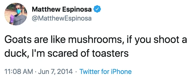 Espinosa copypasta tweet.