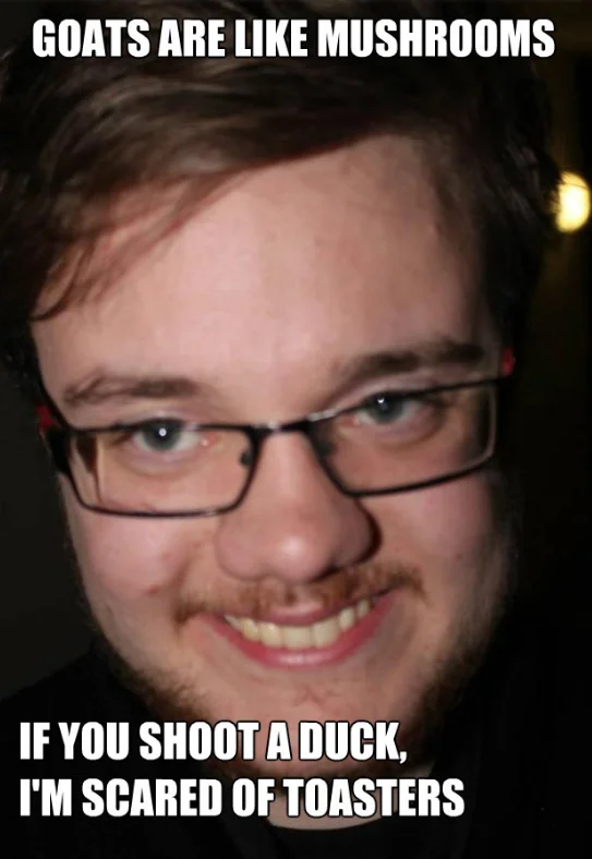 Impact font meme version.