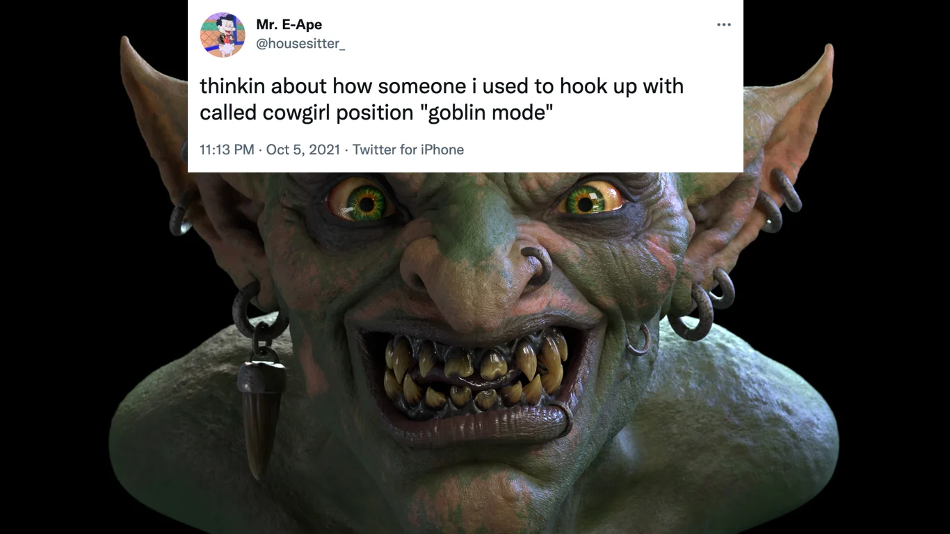Monstrous goblin creature portrait.
