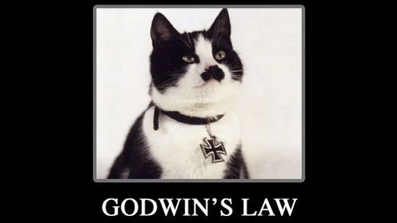 Primary Godwin's Law cat meme.