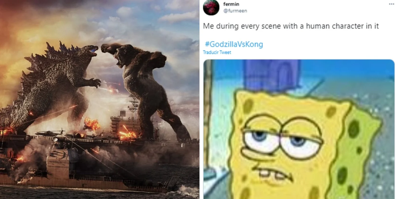 SpongeBob reaction comparison.