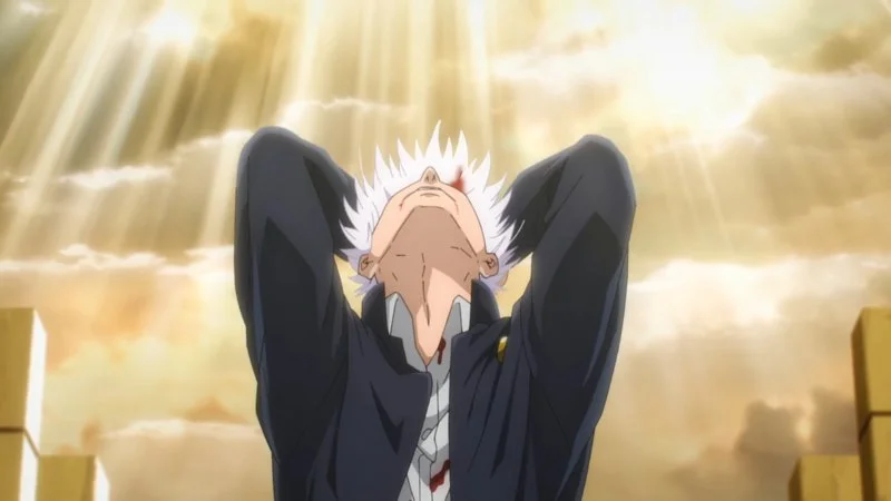 Gojo heavenly pose meme.