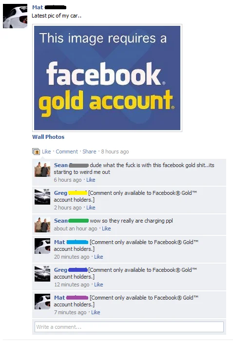 Facebook viral gold account prank.