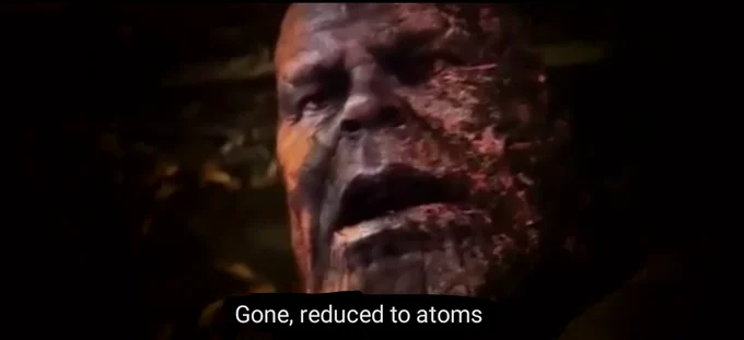 Iconic Thanos meme reaction.
