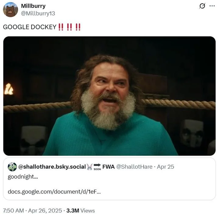 Original viral Google Dockey tweet.