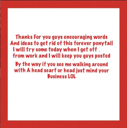 Tessica Brown thanks fans for their support and shares her plan to attempt to remove the glued ponytail after work.