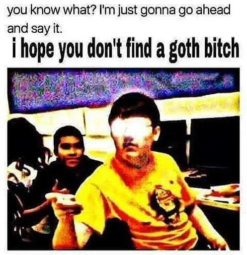 An Expanding Brain exploitable that ranks goth GF preference alongside other niche partner archetypes.