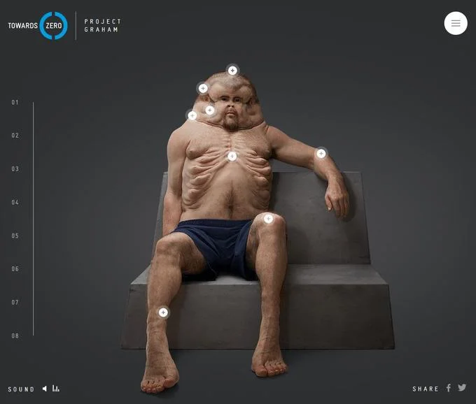 Official 'Meet Graham' promotional image from the Towards Zero road safety campaign that introduced the sculpture in July 2016.