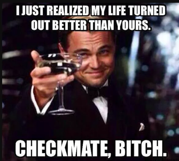 A relationship-themed caption variant using the toast as sardonic vindication.