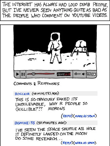 YouTube comments bad behavior.