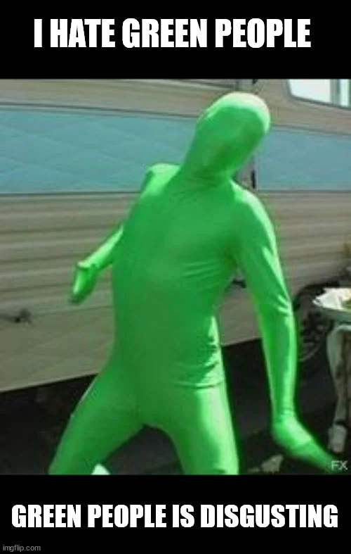 Example of the green man meme