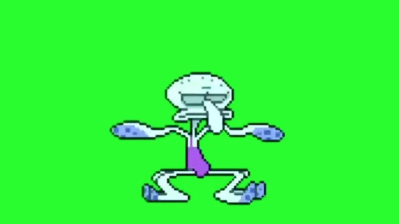 Squidward green screen dance template.